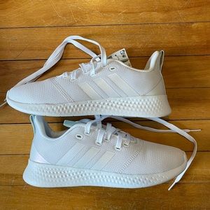 white adidas pure motion sneakers